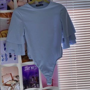 flute sleeve body suit by boohoo
